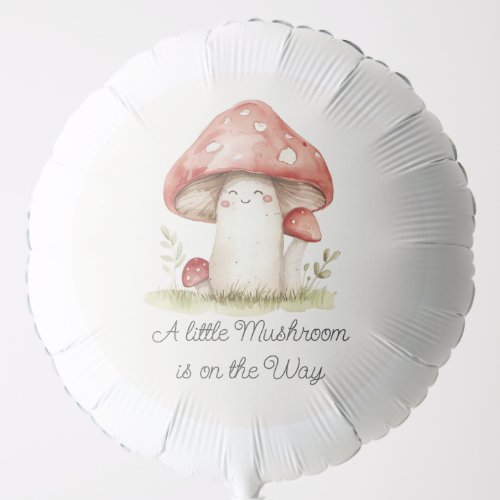 Mushroom Whimsical Gender Neutral Cute Baby Shower Balloon