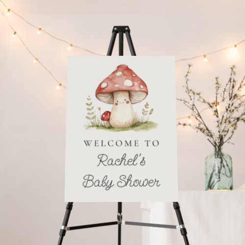 Mushroom Whimsical Gender Neutral Cute Baby Shower Foam Board