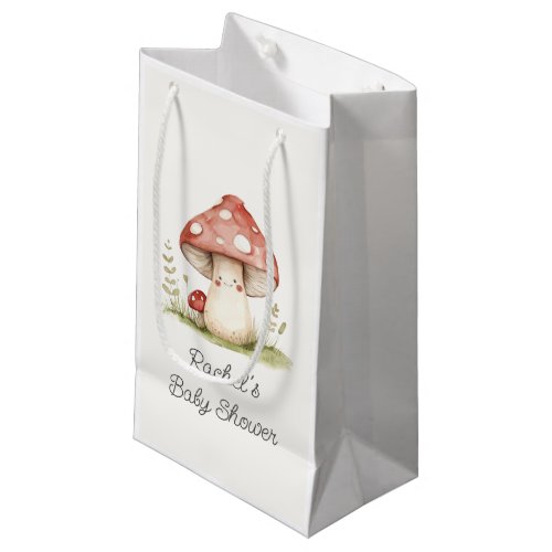 Mushroom Whimsical Gender Neutral Cute Baby Shower Small Gift Bag