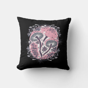 Mushroom Whimsigoth Art Design Classic Throw Pillow