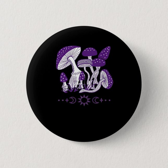 Mushroom Whimsigoth Vibes Button (Front)