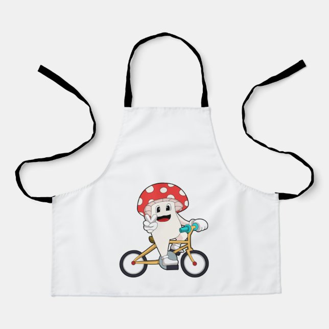 Mushroom with Bicycle.PNG Apron (Front)