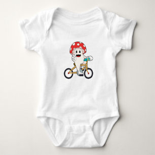 Mushroom with Bicycle.PNG Baby Bodysuit
