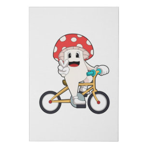 Mushroom with Bicycle.PNG Faux Canvas Print