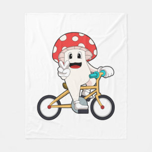 Mushroom with Bicycle.PNG Fleece Blanket