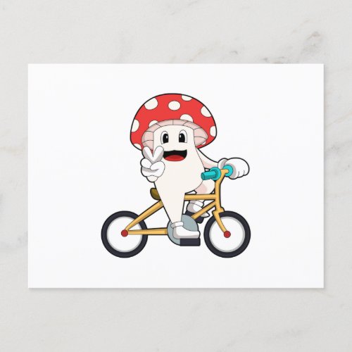 Mushroom with BicyclePNG Postcard