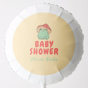 Mushroom with Frog Baby Shower Balloon