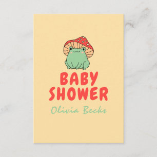 Mushroom with Frog Baby Shower Enclosure Card