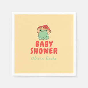 Mushroom with Frog Baby Shower Napkins