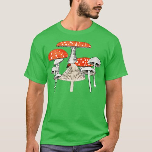 Mushroom with Ladybug T_Shirt