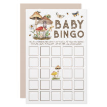 Mushroom Woodland Baby Shower Bingo Card | Whimsic