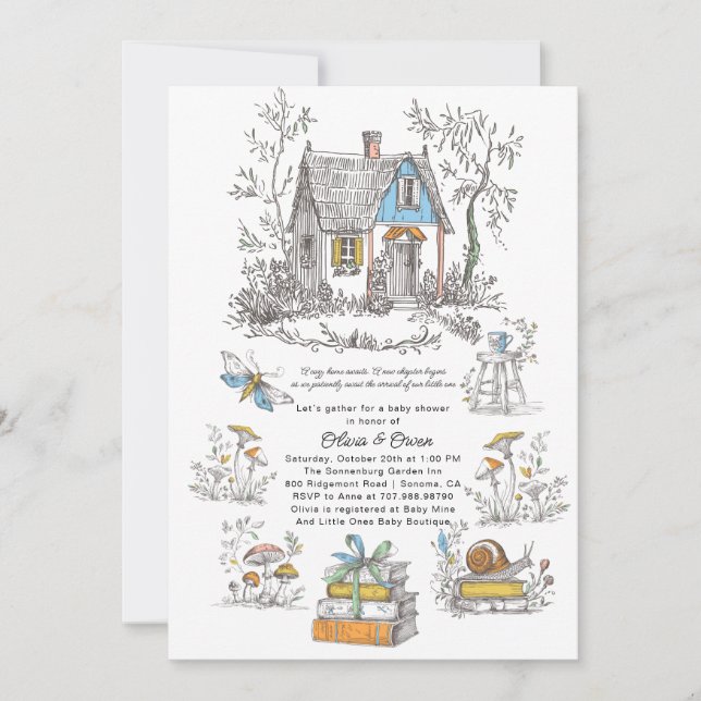 Mushroom Woodland Baby Shower Invitation (Front)