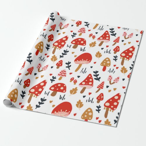 Mushroom Woodland Kathrin Legg Baby Kids Wrapping Paper