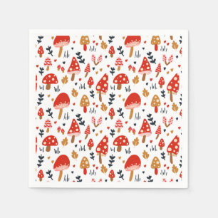 Mushroom Woodland Kathrin Legg Red Mushroom Party Napkins