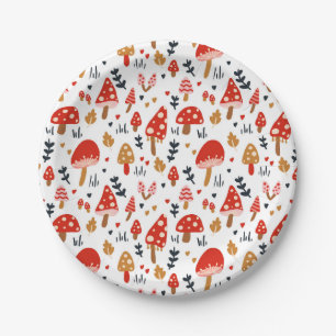 Mushroom Woodland Kathrin Legg Red Mushroom Party Paper Plates