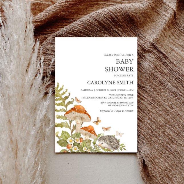 Mushroom Woodland Nature Baby Shower Invitation (Creator Uploaded)