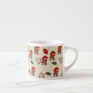 Mushroom Woodland Red Beige Espresso Cup