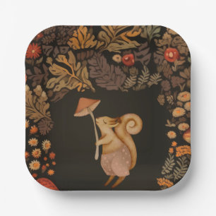 Mushroom Woodland Squirrel  Paper Plates