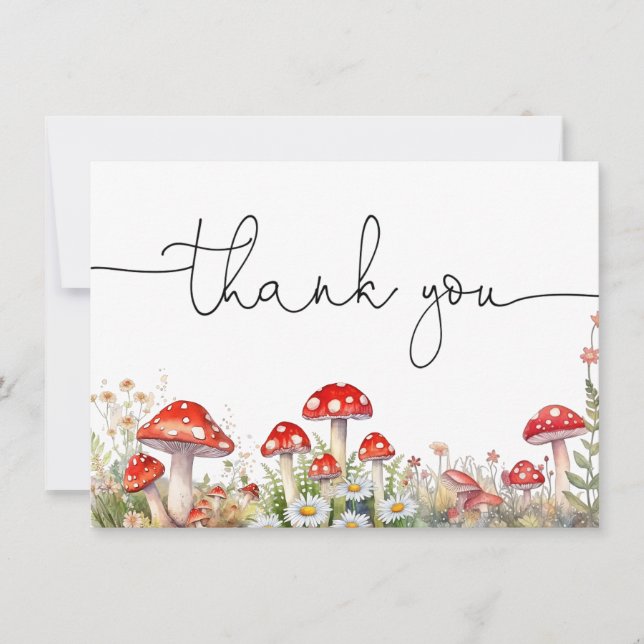 Mushroom Woodland Thank You Card (Front)