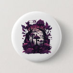 Mushroom Woods Whimsigoth Witchy Screenprint Desig Button