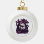 Mushroom Woods Whimsigoth Witchy Screenprint Desig Ceramic Ball Christmas Ornament