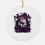 Mushroom Woods Whimsigoth Witchy Screenprint Desig Ceramic Ornament