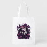 Mushroom Woods Whimsigoth Witchy Screenprint Desig Grocery Bag