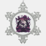 Mushroom Woods Whimsigoth Witchy Screenprint Desig Snowflake Pewter Christmas Ornament