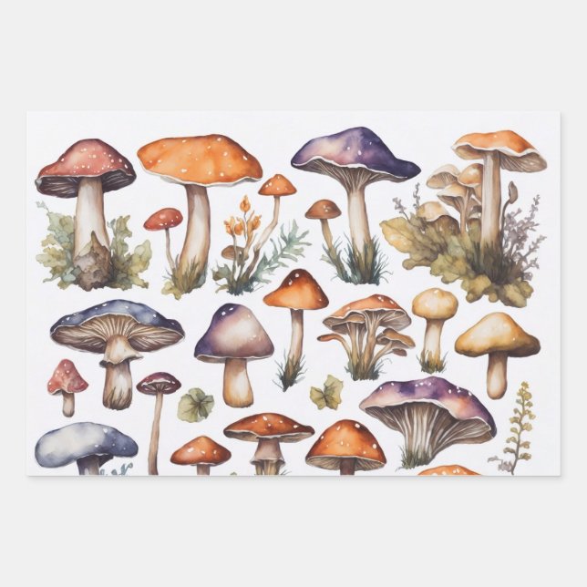 Mushroom Wrapping Paper Sheets (Front)