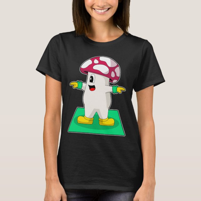 Mushroom Yoga Fitness Gymnastics T-Shirt (Front)