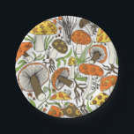 Mushrooms! 1970s Style Paper Plates<br><div class="desc">Hand drawn mushrooms in retro 1970s colors.</div>