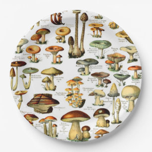 MUSHROOMS 4 PAPER PLATES
