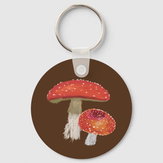 Mushrooms, Amanita Muscaria  Keychain (Front)