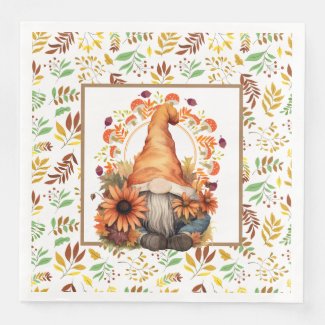 Mushrooms And Acorns Gnome