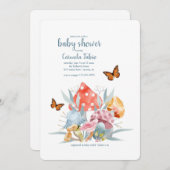 Mushrooms and Butterflies Baby Shower Invitation (Front/Back)