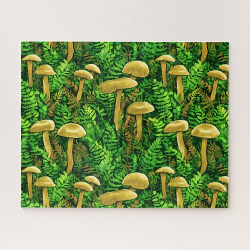 Mushrooms and Ferns on the Forest Floor  Jigsaw Puzzle