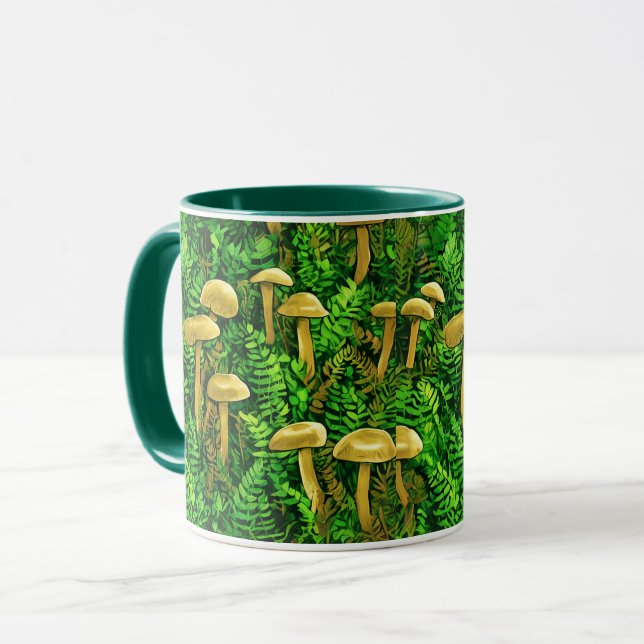 Mushrooms and Ferns on the Forest Floor Mug (Front Left)