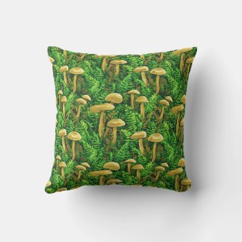 Mushrooms And Ferns On The Forest Floor  Outdoor Pillow by Floridity at Zazzle