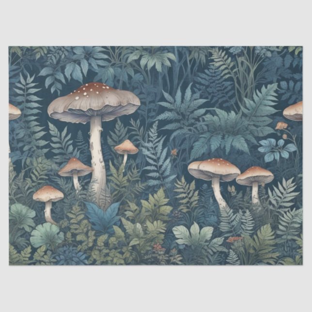 Mushrooms and Ferns Tissue Paper (Front)