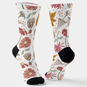 Mushrooms and Flowers Socks