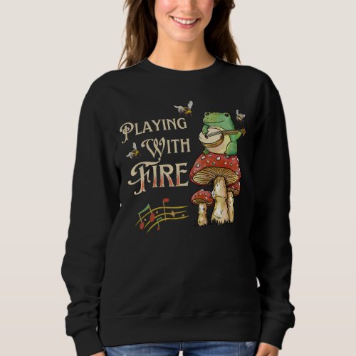 Mushrooms and FrogVintageCottagecore Goblincore  Sweatshirt