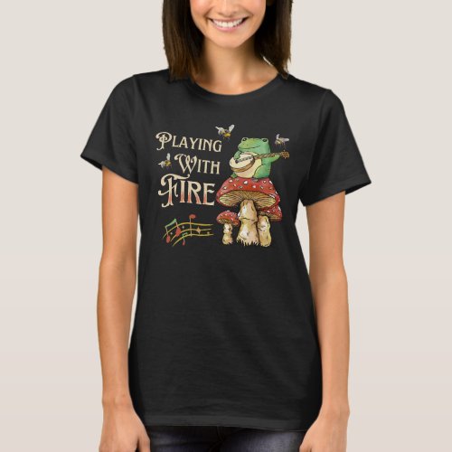 Mushrooms and FrogVintageCottagecore Goblincore T_Shirt