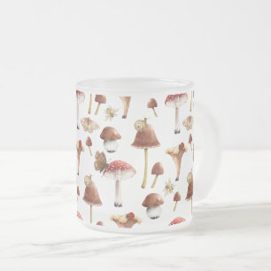 Mushrooms and Insects Forest Woodland Glass Mug