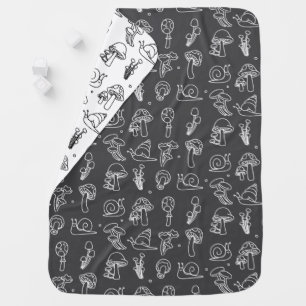 Mushrooms and Snails Baby Blanket