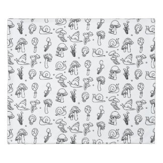 Mushrooms and Snails Duvet Cover