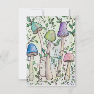 Mushrooms and Vines Note Card