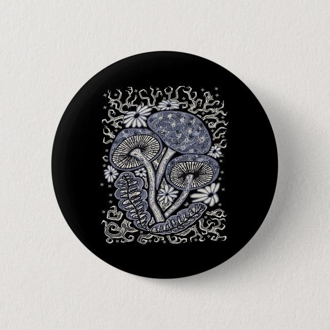 Mushrooms And Whimsigoth Button (Front)