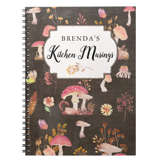 Mushrooms and wild flowers custom  notebook (Front)