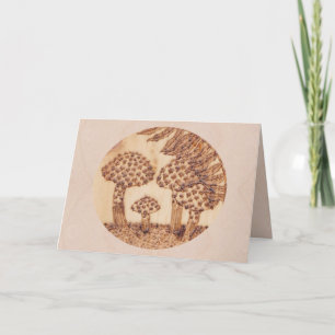 Mushrooms Autumn Equinox Mabon Rustic Woodland Holiday Card