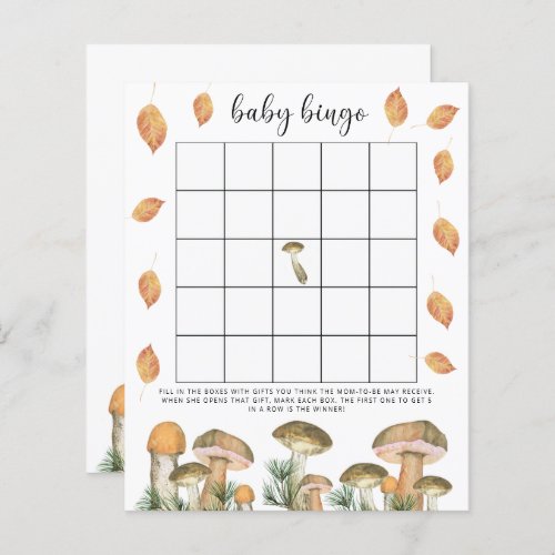 Mushrooms _ baby shower bingo game